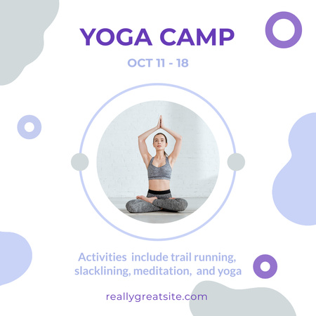 Ontwerpsjabloon van Instagram van Yoga Camp Advertisement