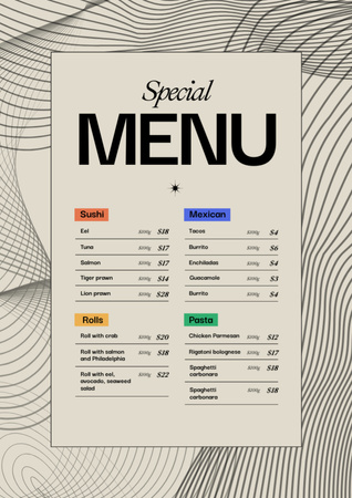 Special Menu Announcement Menu – шаблон для дизайна