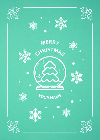 Szablon projektu Christmas Greeting with Outlined Tree Postcard A6 Vertical