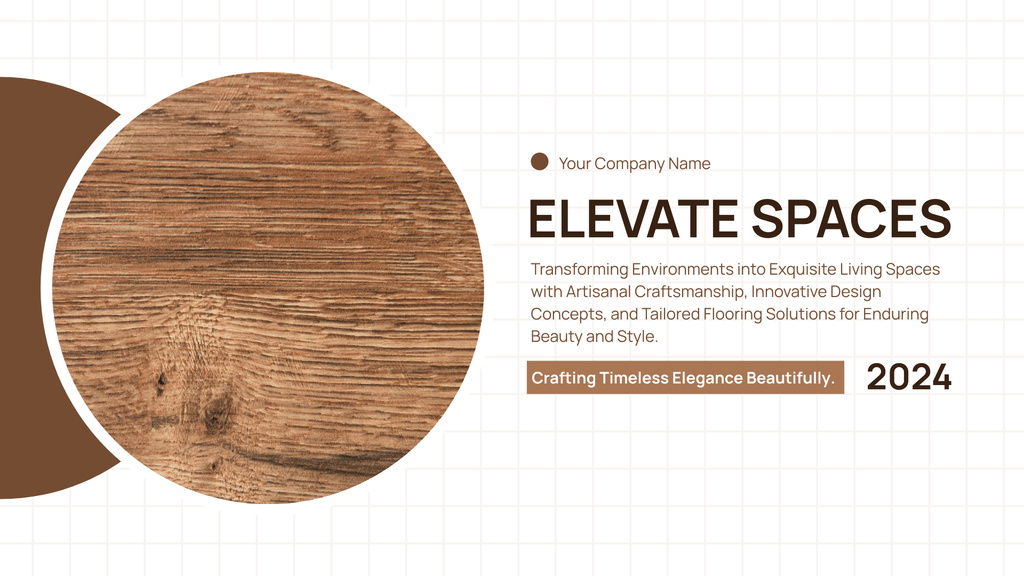 Flooring Installation Services with Wooden Samples Presentation Wide Πρότυπο σχεδίασης