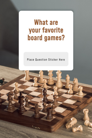 Favorite Board Games question on blue Pinterest Design Template