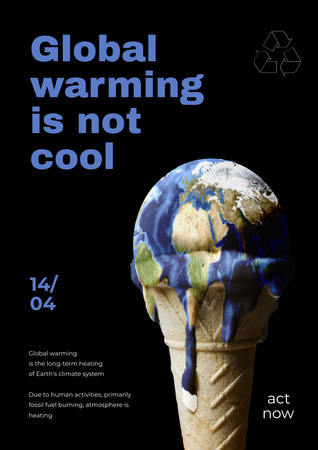 Global Warming Problem Awareness Poster A3 tervezősablon