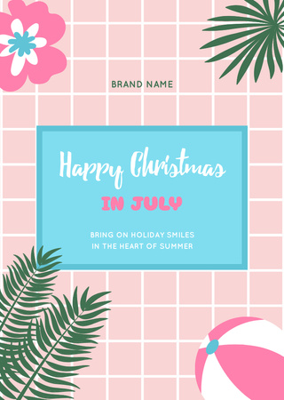 Modèle de visuel Christmas In July Greeting With Plants - Postcard A6 Vertical