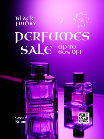 Perfumes Sale on Black Friday Poster US Design Template