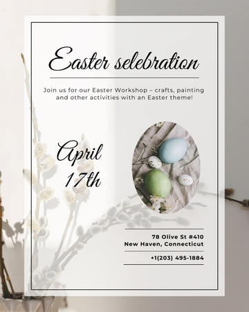 Designvorlage Elegant Announcement of Easter Celebration für Poster 16x20in