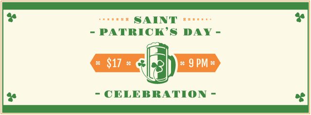 St.Patrick's Day Holiday Celebration Announcement Facebook cover Design Template