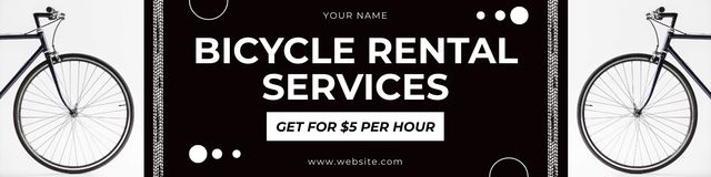 Bicycle Rental Services Proposition on Black Twitter Design Template