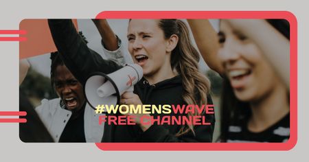 Channel Ad with Women on Demonstration Facebook AD Design Template