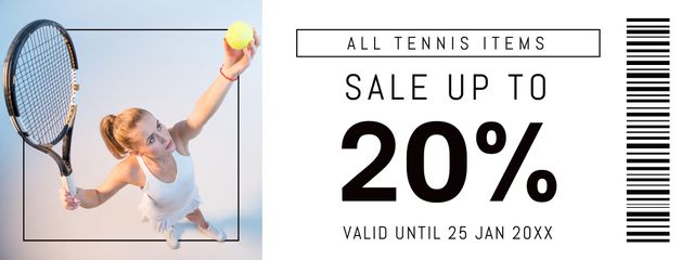 Discount for All Tennis Gear Coupon Šablona návrhu