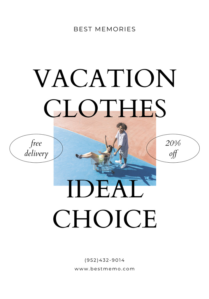 Summer Sale of Vacation Clothes Poster 28x40inデザインテンプレート