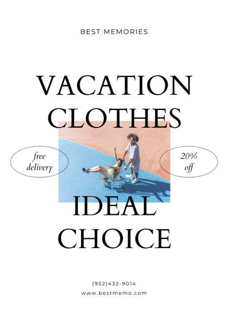 Summer Sale of Vacation Clothes Poster 28x40in Design Template