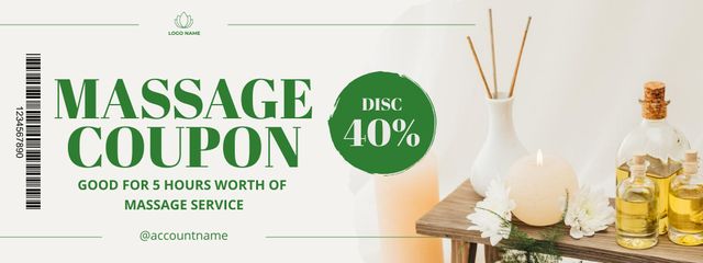 Designvorlage Massage Services Discount für Coupon