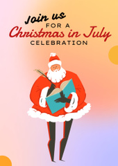Christmas Celebration in July with Santa on Gradient