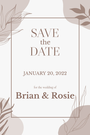 Wedding Announcement in January Invitation 6x9in Design Template