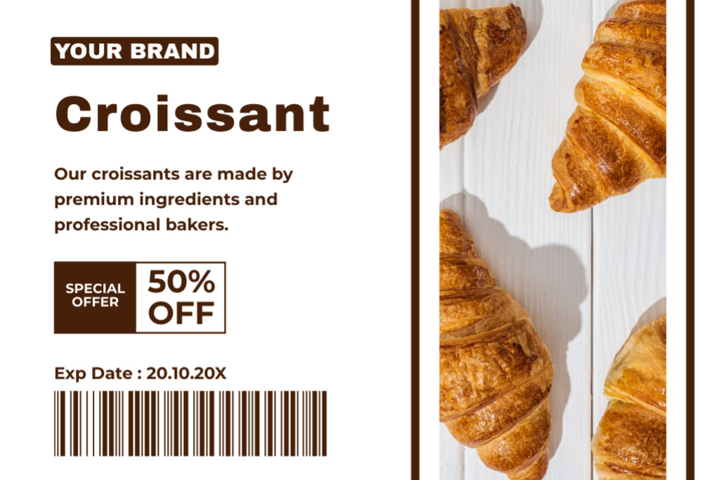 Croissant Sale Offer Label Design Template