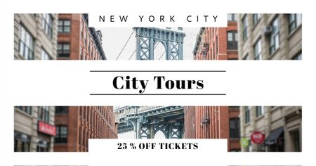 New York city bridge Facebook AD – шаблон для дизайна