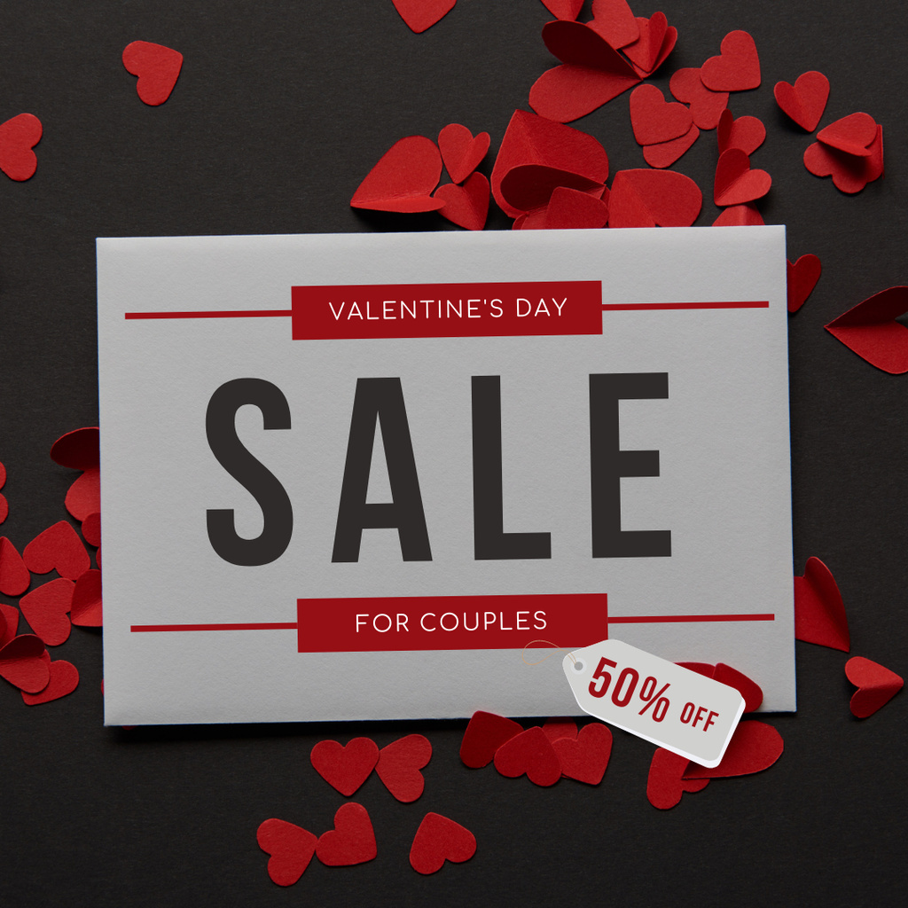 Valentine's Day Sale for Couples  Instagram AD Design Template