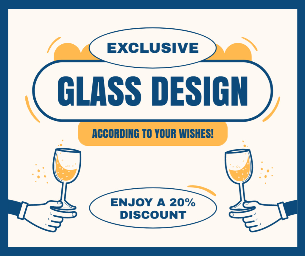Plantilla de diseño de Great Glass Drinkware Design With Discounts Facebook 