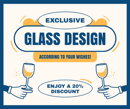 Template di design Fantastico design di bicchieri in vetro con sconti Facebook