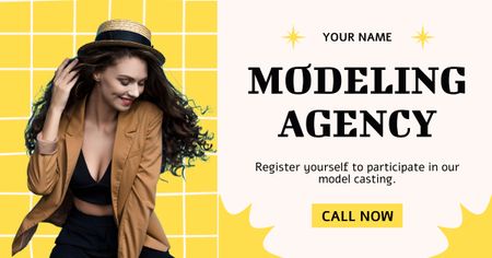 Template di design Annuncio di registrazione dell'agenzia di modelle Facebook AD