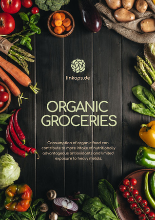 Natural Organic products and vegetables Offer Poster Modelo de Design