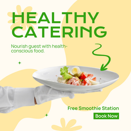 Cateringové služby se zdravým jídlem na talíři Instagram Šablona návrhu