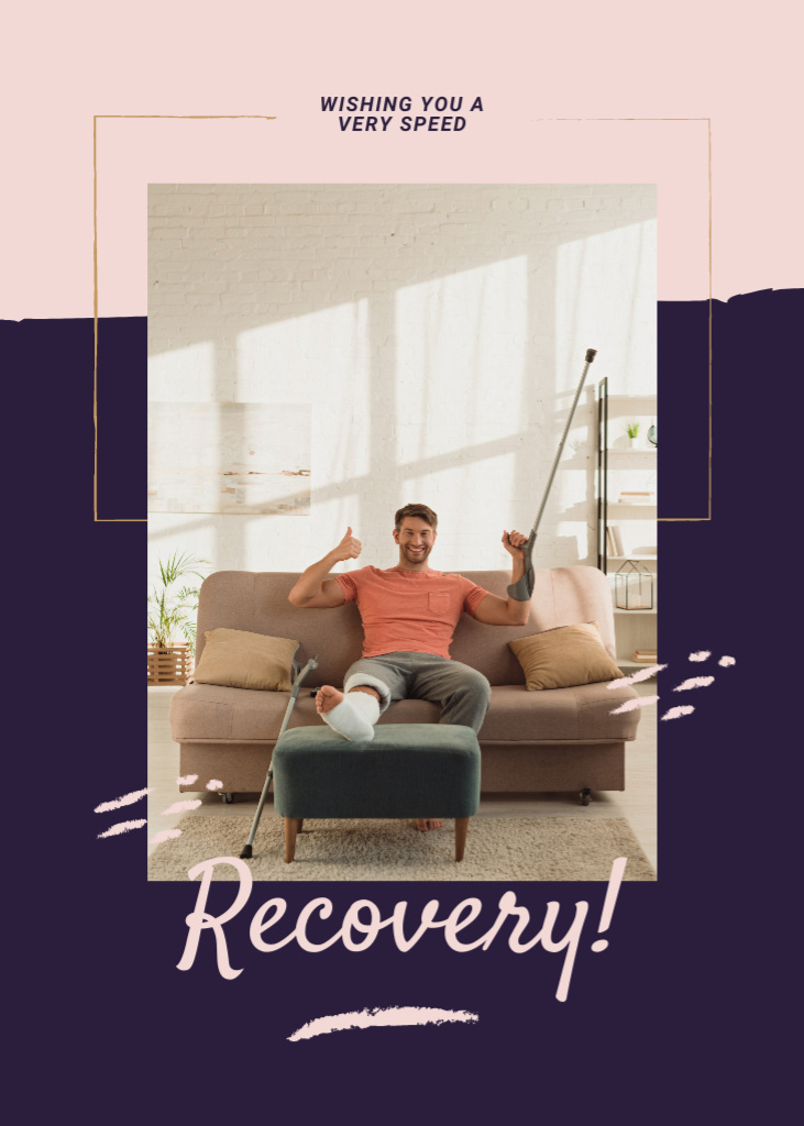 Wish You Recovery from Trauma Postcard 5x7in Vertical Design Template