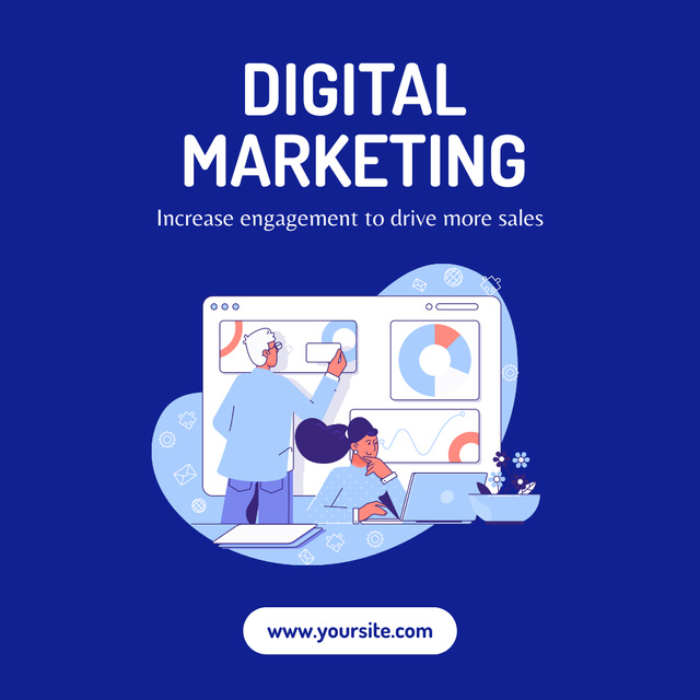 Modèle de visuel Insightful Digital Marketing Agency Service For Driving Sales - Instagram