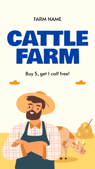 Sale of Animals from Cattle Farm Instagram Story – шаблон для дизайну