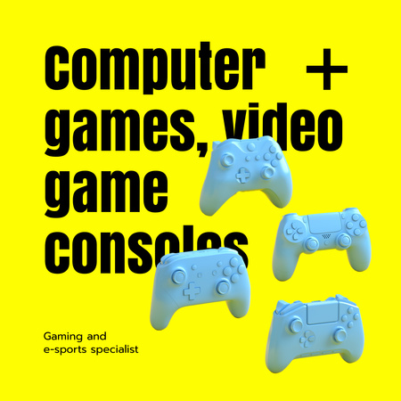 Предложение по распродаже игрового оборудования в желтом цвете Animated Post – шаблон для дизайна