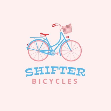 Cute Illustration of Bicycle Logo Tasarım Şablonu