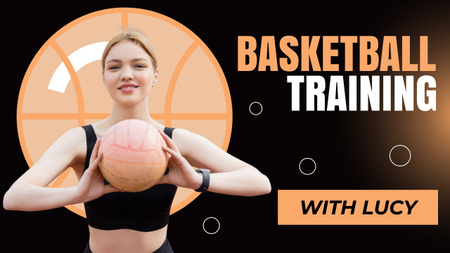 Basketball Training With Woman Coach Youtube Thumbnail Design Template