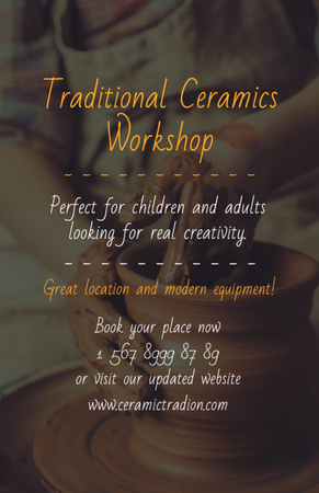 Traditional Ceramics Workshop Promotion Invitation 5.5x8.5in Design Template