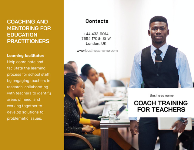 Coach Training for Teachers with People in Classroom Brochure 8.5x11in Modelo de Design