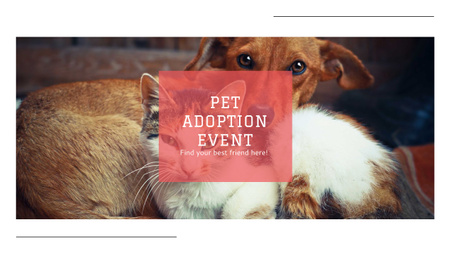 Platilla de diseño Pet Adoption Event with Cute Dog and Cat Youtube