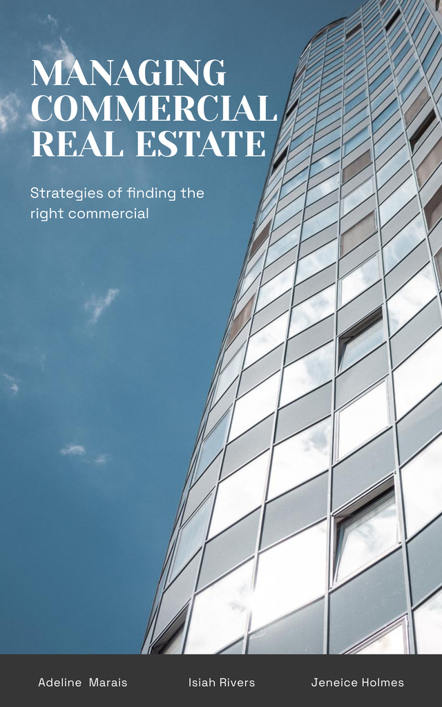 Commercial Real Estate Managing Service Book Coverデザインテンプレート