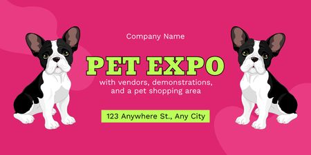 Template di design Annuncio di Pet Expo sul layout di colore magenta Twitter
