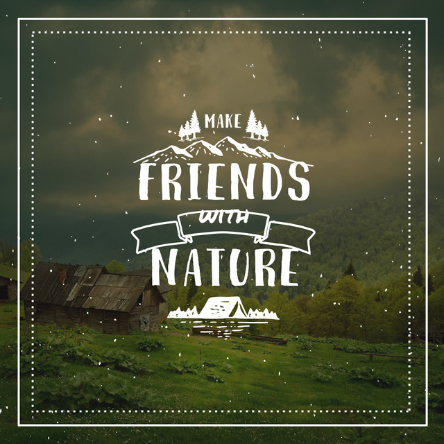 Nature Quote Scenic Mountain View Instagram AD Modelo de Design