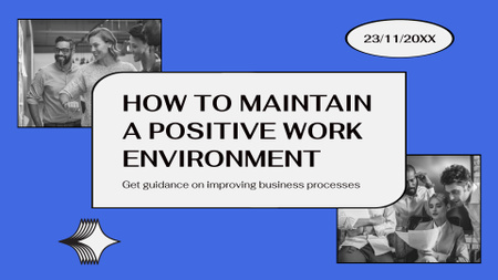 Ontwerpsjabloon van Presentation Wide van Tips voor het behouden van een positieve werkomgeving