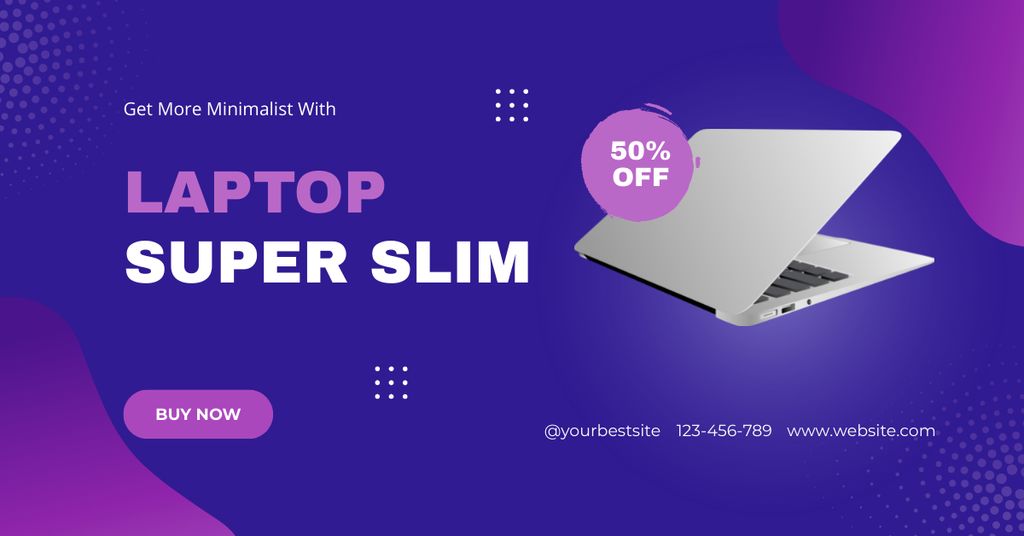 Super-Slim Notebook Discount Announcement Facebook AD Šablona návrhu