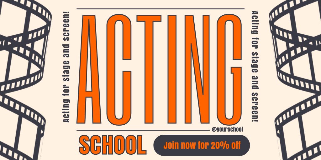Discount on Training at Acting School for Young Talents Twitter – шаблон для дизайна