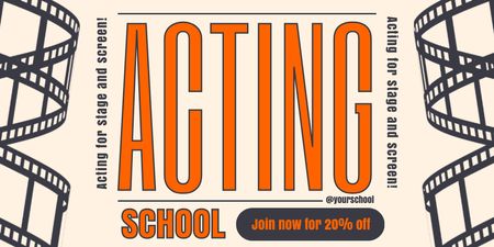 Discount on Training at Acting School for Young Talents Twitter Design Template