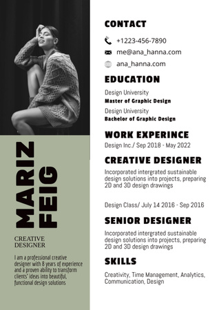 Platilla de diseño Minimalist Modern Creative Resume Resume