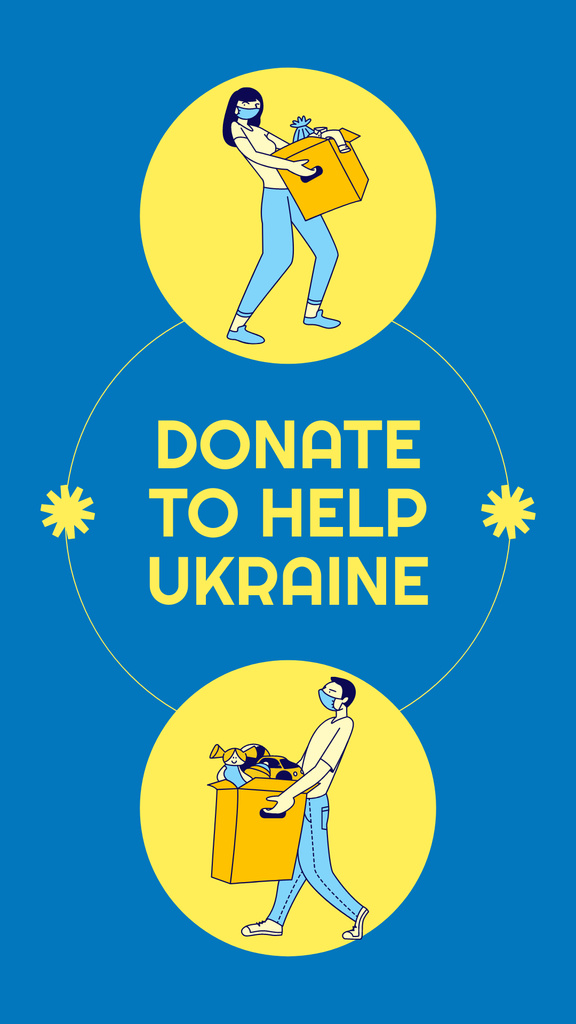 Platilla de diseño Donate to help Ukraine with Volunteers Instagram Story