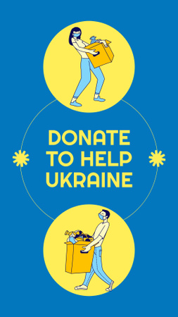 Donate to help Ukraine with Volunteers Instagram Story Šablona návrhu