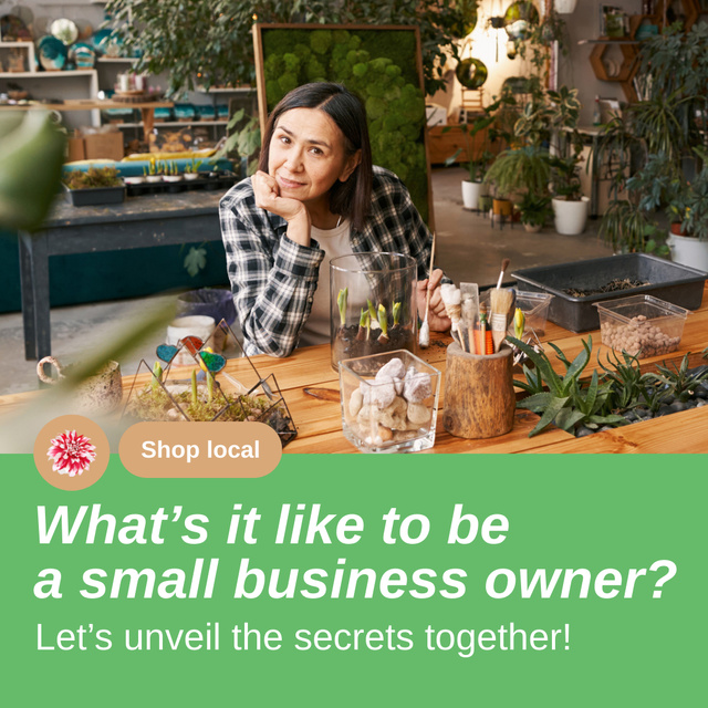 Sharing Experience And Secrets Of Owning Small Business Animated Postデザインテンプレート