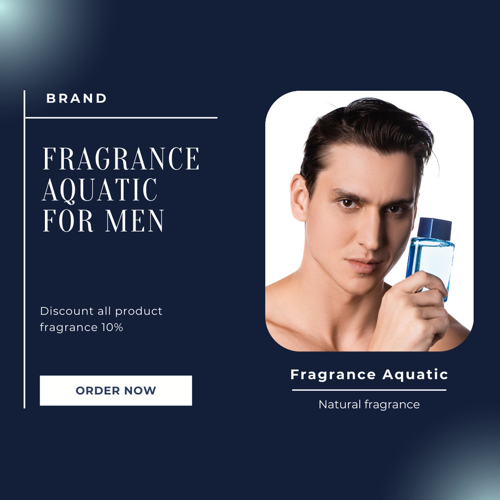 Plantilla de diseño de Aquatic Fragrance for Men Instagram AD 
