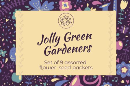 Flower Seeds Offer Label Πρότυπο σχεδίασης