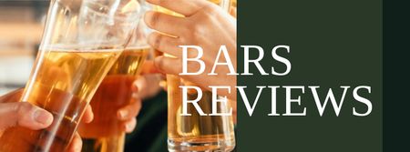 Plantilla de diseño de Bars Reviews with People holding Beer Facebook cover 