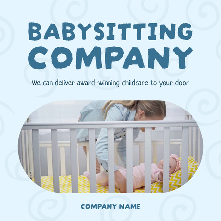Babysitting Services Offer Animated Post Modelo de Design